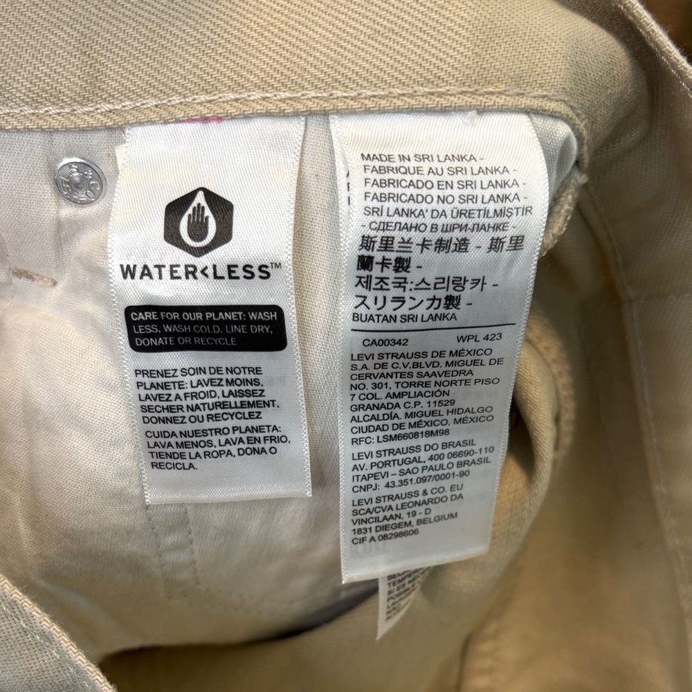 Levi's Ribcage Straight Ankle Two Toned Women's Tan Off White Jeans W25 L27 - Picture 6 of 13